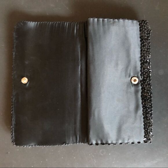 Handmade Beaded Envelope Clutch Mini Bag Black - Picture 6 of 8